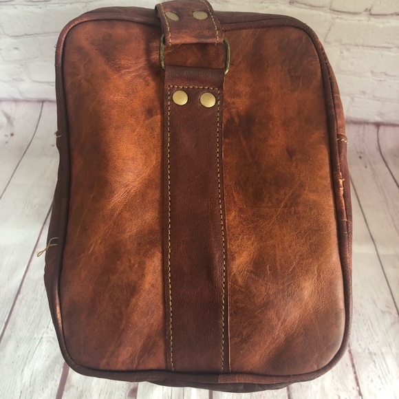 Vintage leather duffel bag, 20”, brown, unisex - Picture 5 of 8